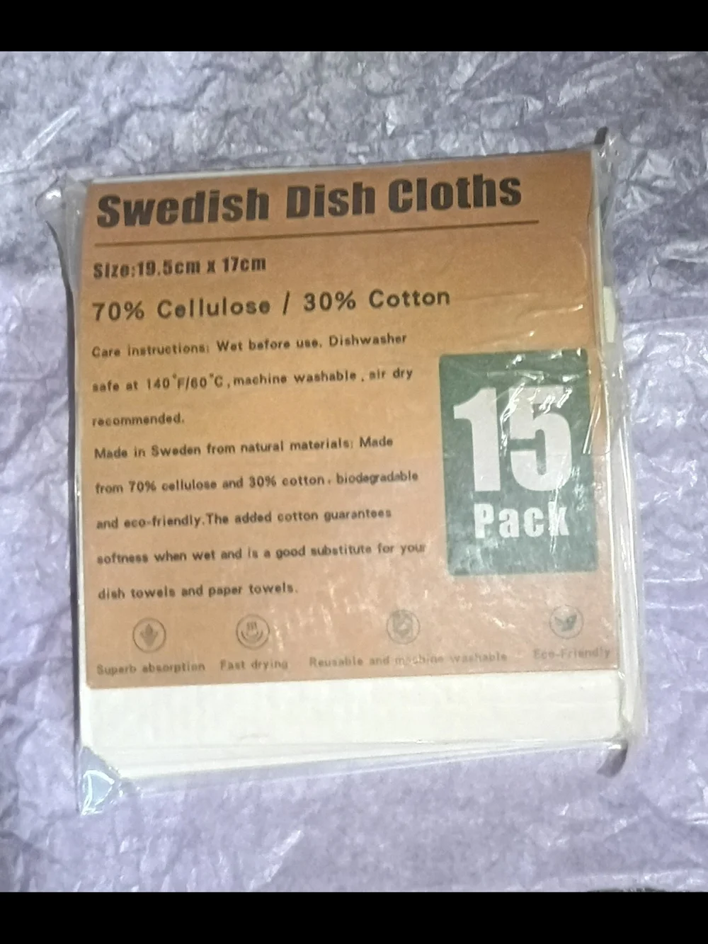 White Swedish Dish Cloths - 15 Pack